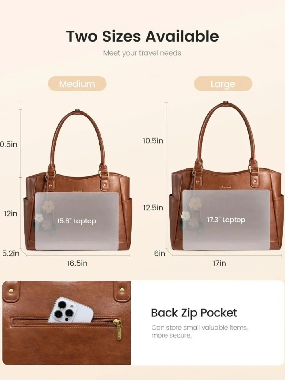 Stylish Vintage Laptop Tote Bag for Women, Perfect Teacher & Work Bag with
